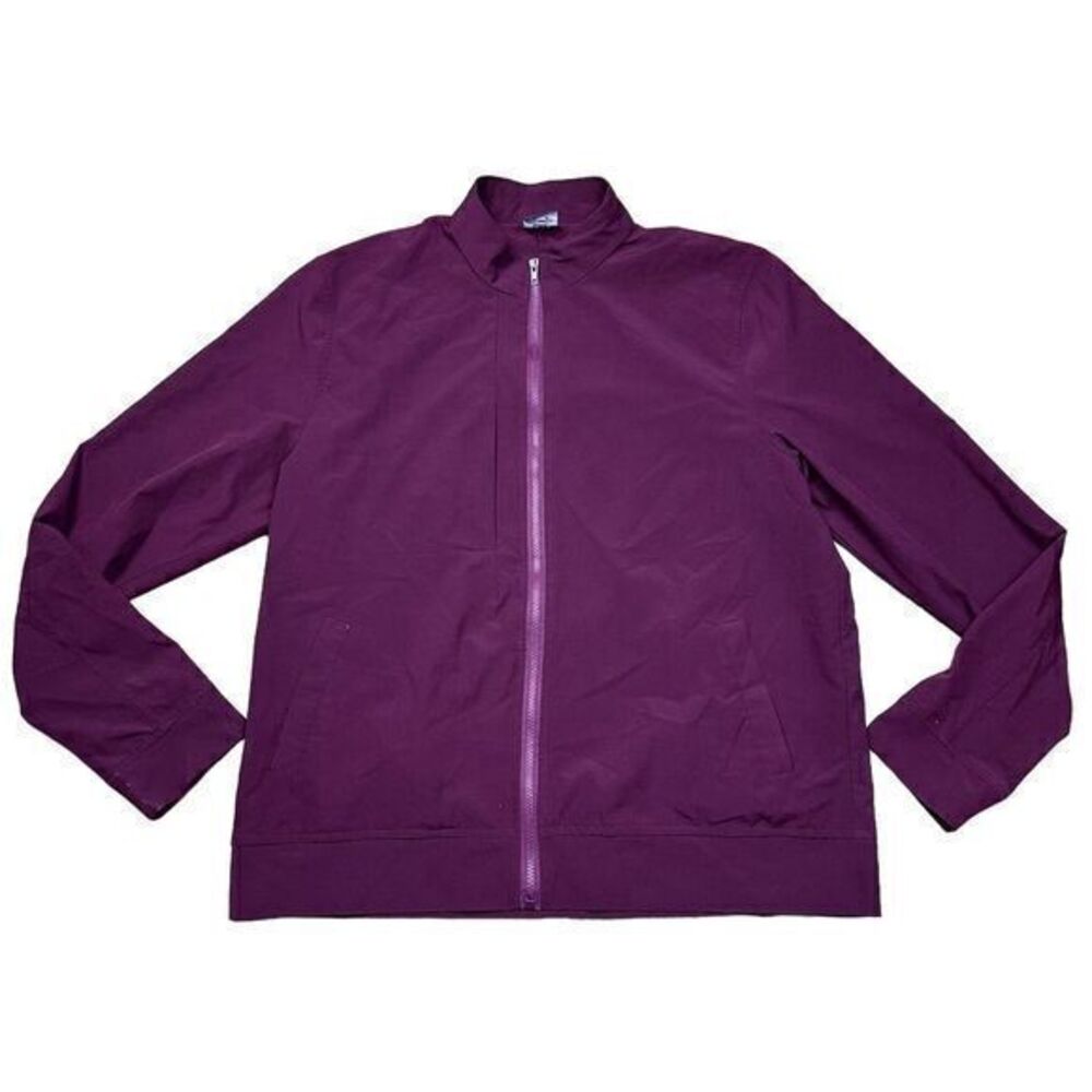 Grand Running Club GRC Marco Men's Large Burgundy Ripstop Full Zip Jacket Purple